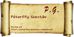 Péterffy Gusztáv névjegykártya